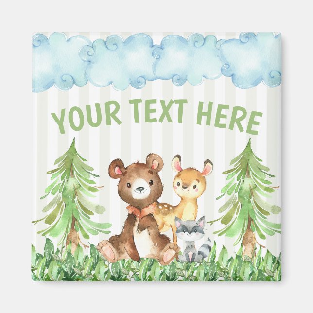 Woodland Animals Refrigerator Magnet (Front)