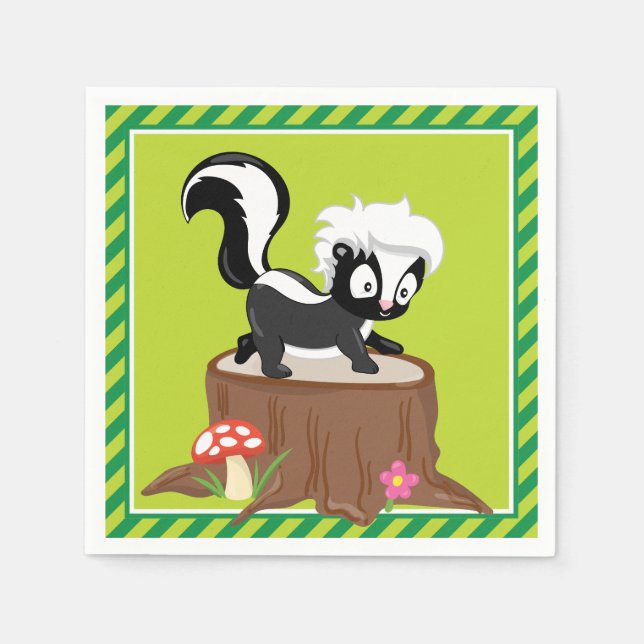 Woodland Animals | Skunk Napkin (Front)