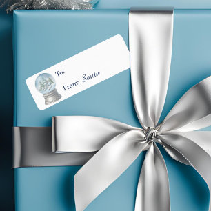 Woodland Animals Snow Globe Christmas Gift Label