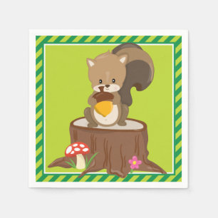 Woodland Animals   Squirrel Napkin