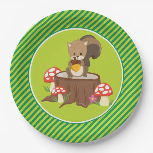 Woodland Animals Squirrel Paper Plate