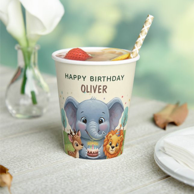 Woodland Animals Storybook Birthday Paper Cups (Insitu)