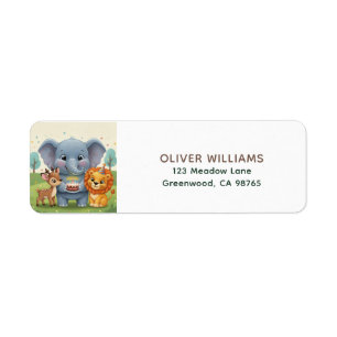 Woodland Animals Sweet Birthday Return Address
