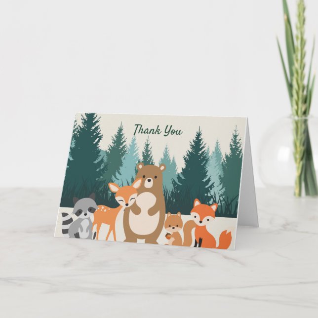 Woodland animals thank you card (Front)