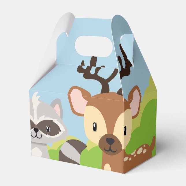 Woodland Animals Theme Party Favour Box (Front Side)