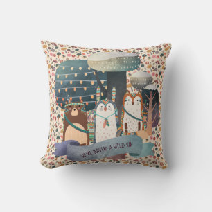 Woodland Animals Tribal Pillow - Edit Both Sides