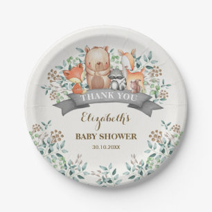 Woodland Animals / Whimsical Forest Baby Shower Paper Plate