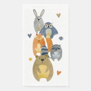 Woodland Animals Wild One Paper Napkins
