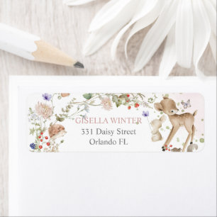 Woodland Animals Wildflower Baby Shower Address