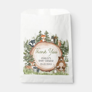 Woodland Animals Wood Slice Baby Shower Favour Bag