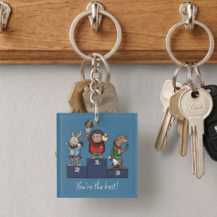 Woodland Animals You're the best! Gift Podium Art Keychain