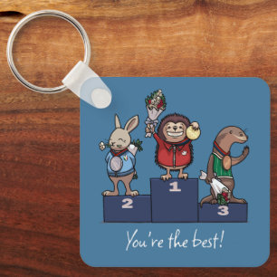 Woodland Animals You're the best! Gift Podium Art Keychain
