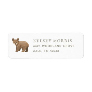 Woodland Animaux Baby shower Adresse de retour