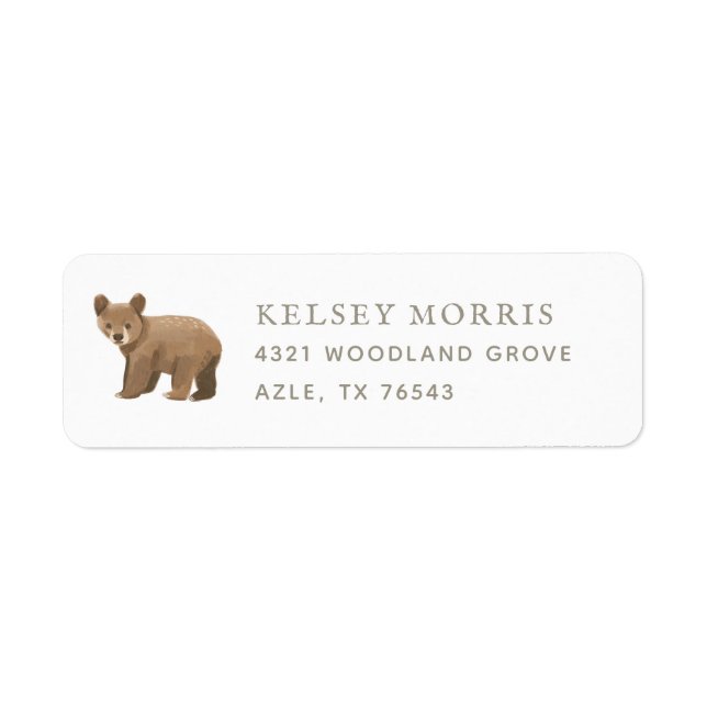 Woodland Animaux Baby shower Adresse de retour (Devant)