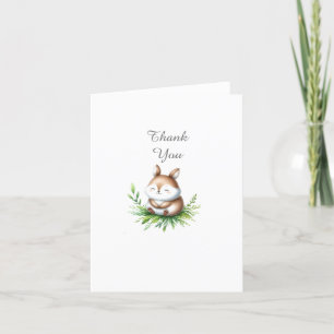 Woodland Animaux Baby shower Merci Note Card