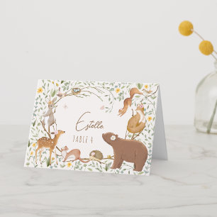 Woodland Animaux Forest Baby shower Carte Place