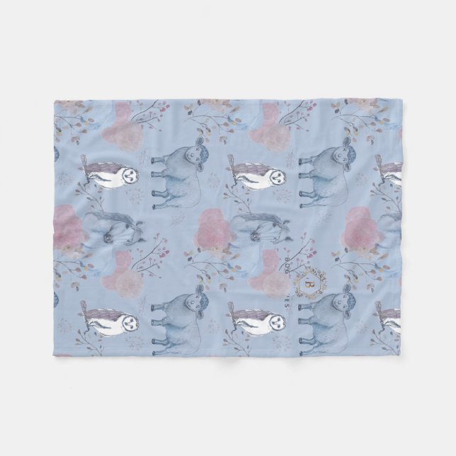 Woodland Art Baby Blanket (Front (Horizontal))