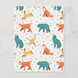 Woodland Astrological Constellation Animal Stars Holiday Postcard
