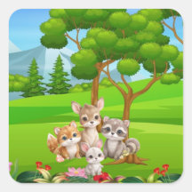 Woodland Baby Animals Baby Bib — Cute Forest Frien