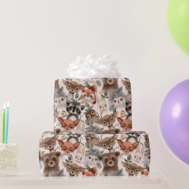  Woodland Baby Animals Wrapping Paper (Party Gifts)