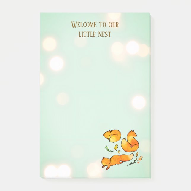 Woodland Baby Arrival Newborn  Post-it Notes (Front)