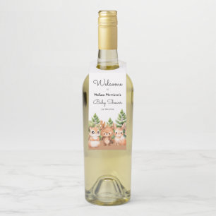 Woodland Baby Boy Shower Bottle Tag