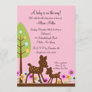 Woodland Baby Deer Baby Shower Invitation