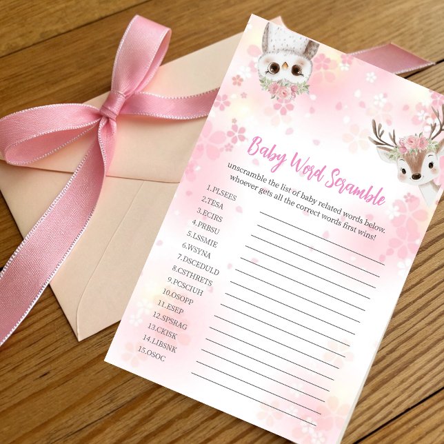 Woodland Baby Girl Word Scramble Game (Creator Uploaded)