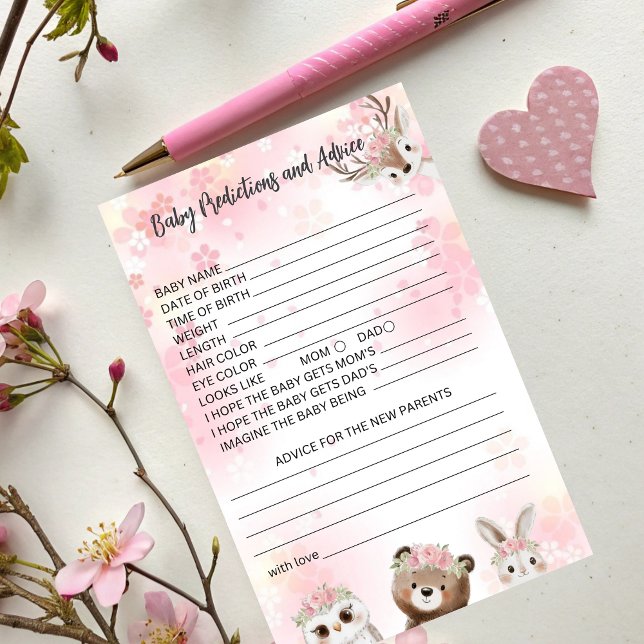 Woodland Baby Predictions & Advice Card (Creator Uploaded)