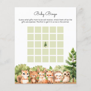 Woodland Baby Shower Bingo Party Games