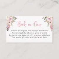 woodland  baby shower  book in lieu cards