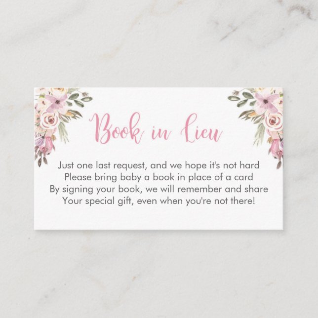 woodland  baby shower  book in lieu cards (Front)