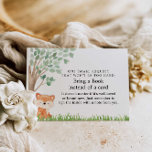 Woodland Baby Shower Book Request Enclosure Card<br><div class="desc">Woodland animals baby shower book request card. Need to customize the wording? Edit all text right on your brower. Matching items in our store.</div>