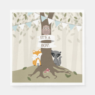 Woodland Baby Shower - Boy Napkin