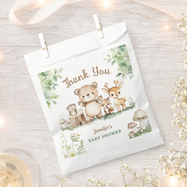 Woodland Baby Shower Cute Animal Forest Favour Bag (Clipped)
