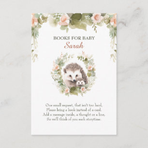 Woodland Baby Shower, Cute Hedgehog Enclosure Card