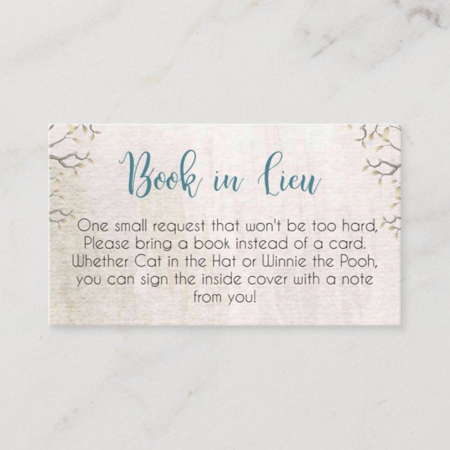 woodland  baby shower  diaper raffle cards (Front)