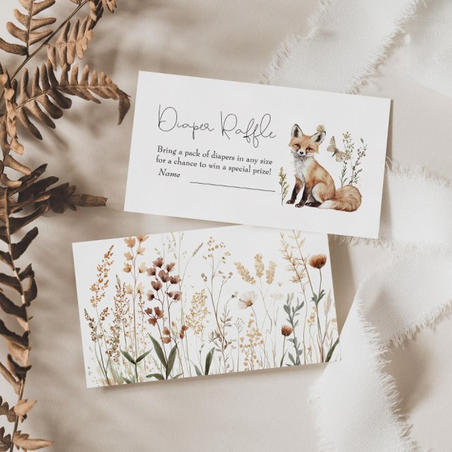 Woodland Baby Shower Diaper Raffle Enclosure Card (Creator Uploaded)