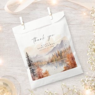 Woodland Baby Shower Favour Bags Rustic Mountains