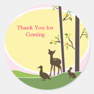 Woodland Baby Shower Favour Sticker