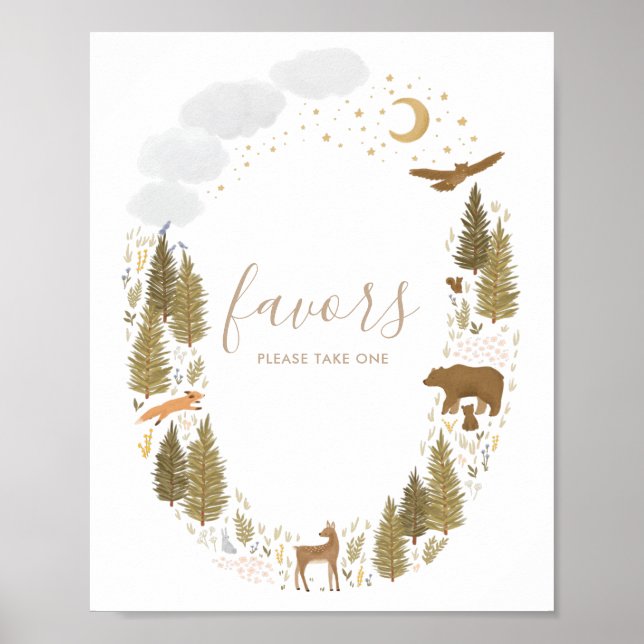 Woodland Baby Shower Favours Sign (Front)