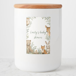Woodland Baby Shower Food Container Label