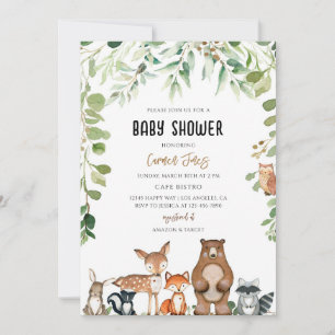 Woodland Baby Shower Forest Animals Invitation