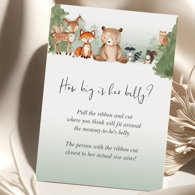 Woodland Baby Shower Game How Big Is Her Belly? (Creator Uploaded)