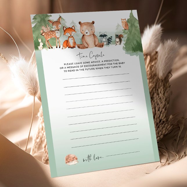Woodland Baby Shower Game Time Capsule (Creator Uploaded)