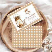 Woodland Baby Shower Gingham  Diapper Raffle