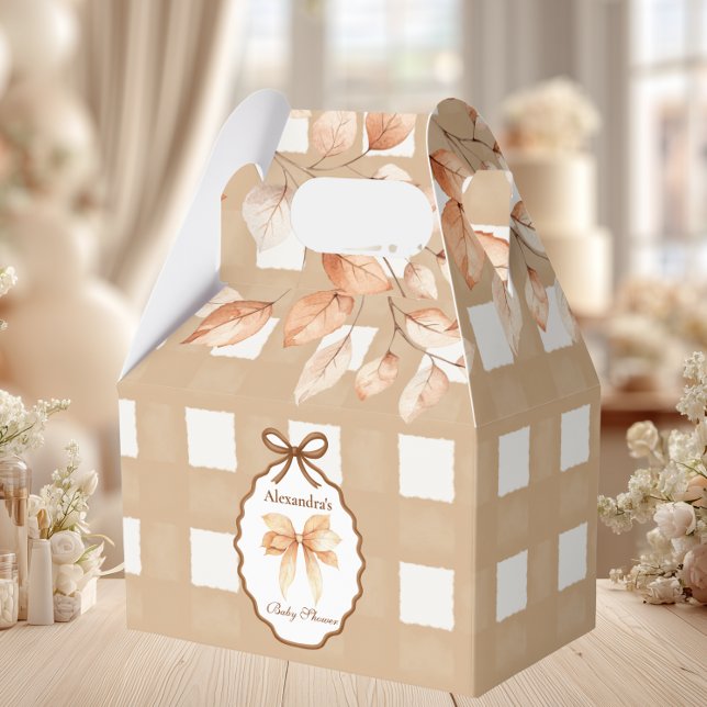Woodland Baby Shower Gingham Favor Box (Creator Uploaded)