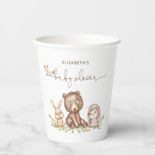 Woodland Baby Shower Greenery Paper Cups