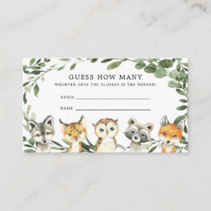 Woodland Baby Shower Guess How Many Card