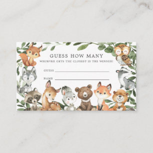 Woodland Baby Shower Guess How Many Card